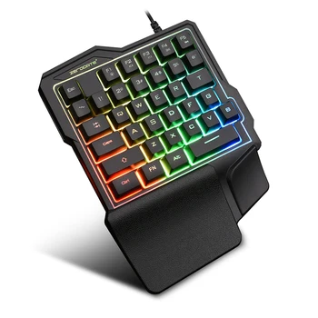 

Mini Keyboards One-handed Wired Keyboard Backlight USB Wired Gaming Keypad 35 KeysTouch for PC Laptop Mobile Phone