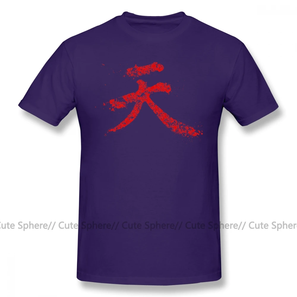 Akuma футболка с буквенным принтом Akuma футболка kanji хлопковая футболка с коротким рукавом графический пляж 5x забавные мужские футболки - Цвет: Purple