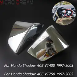 Хромированная мотоциклетная левая/правая сторона крышка батареи крышки для Honda Shadow ACE VT400 VT750 1997-2003 1998 Shadow Ace VT 750