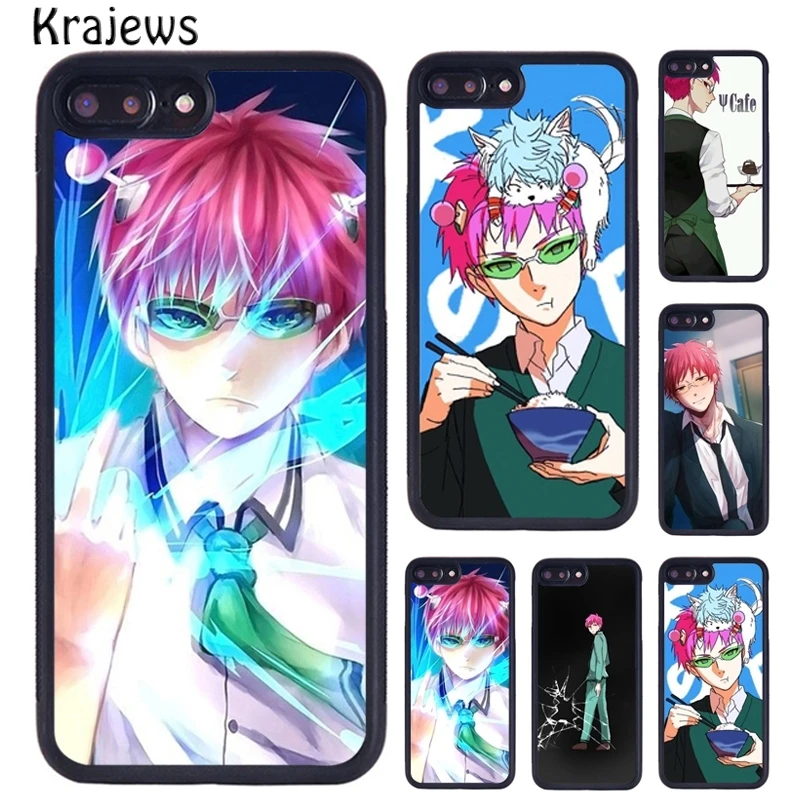 Резиновый чехол для телефона krajew Anime Saiki Kusuo iPhone 5 6 S 7 8 plus 11 12 Pro X XR XS Max Samsung Galaxy S6 S7 S8 S9