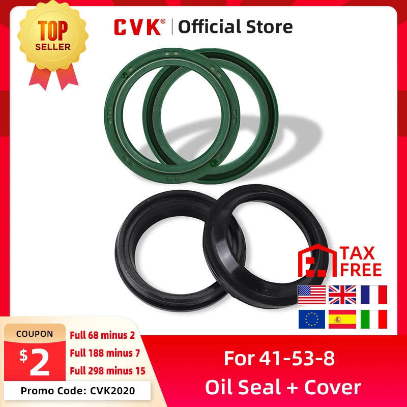 

CVK 41*53*8/10.5 Front Fork Damper Oil Seal and Dust seal For Kawasaki ER650 EN500 ZR800 ZR750 Ninja ZX6R EX650 KL650 636
