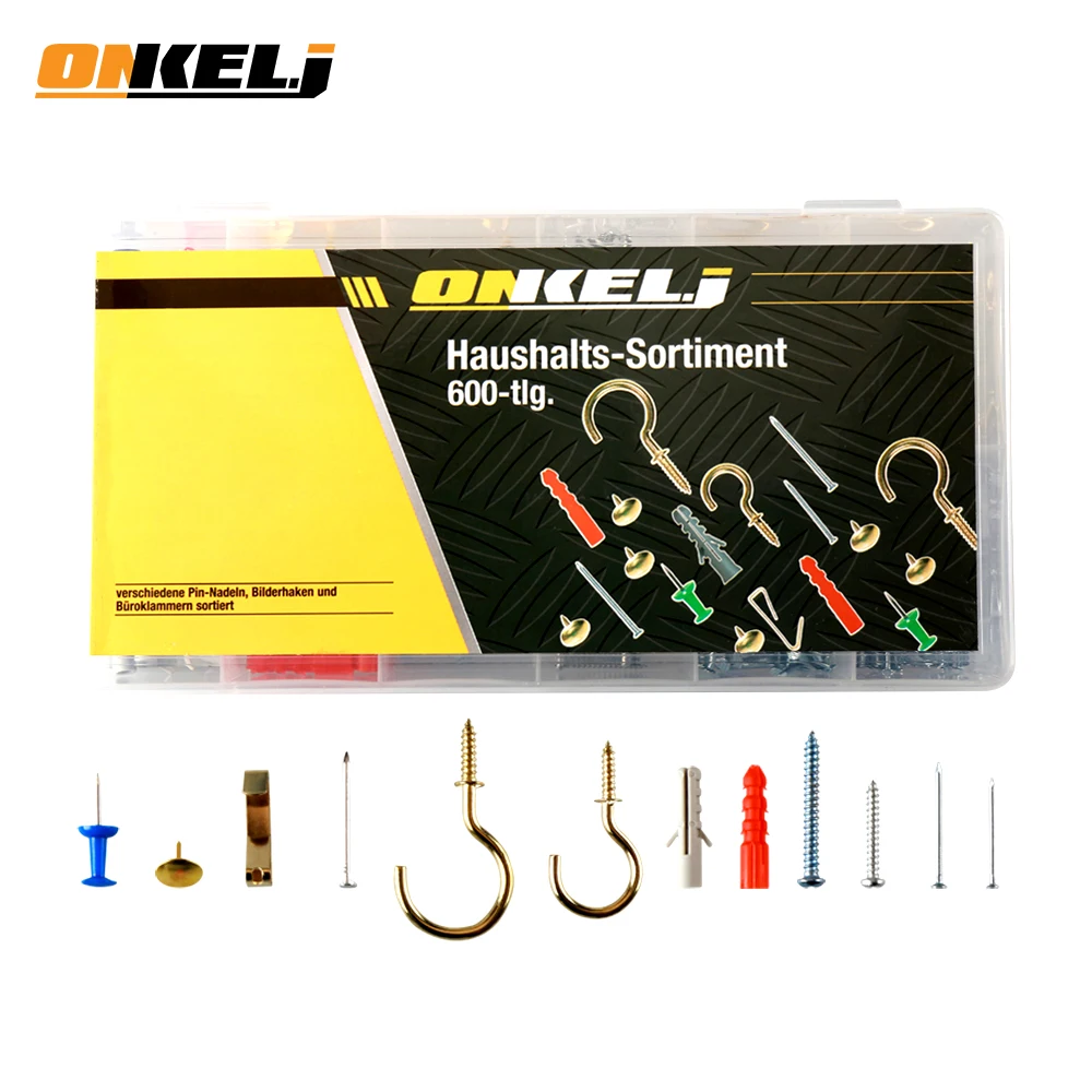 

Onkel.J 600pcs Phillips countersunk head self-tapping sharp tail stainless steel screws household screw combination set