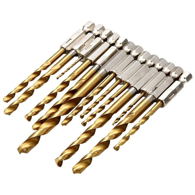 

Set 13 pieces Drilled Cobalt Titanium HSS Handle Hexagonal Quick Change