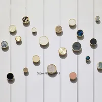 Nordic marble simple metal wall hanging Brass porch hook wardrobe drawer handle Single hook pure copper decorative coat hook 2