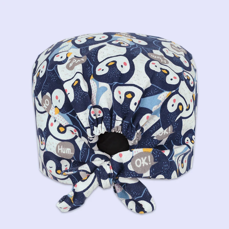 Penguins Scrub Caps Pattern Veterinary 