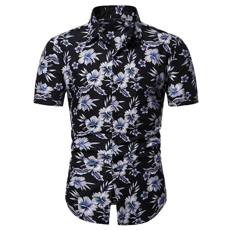 Рубашка с пальмой, Мужская одежда, короткий рукав, мужские рубашки, Camisa Masculina, летняя Гавайская Повседневная мужская рубашка с цветочным принтом 3xl - Цвет: Picture Show 9