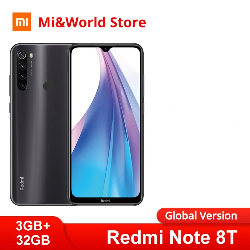Xiaomi Redmi Note 8 T, глобальная версия, 3 ГБ ОЗУ, 32 Гб ПЗУ, NFC, мобильный телефон, 48мп, четырехъядерный процессор Snapdragon 665, четыре ядра, 4000 мА/ч