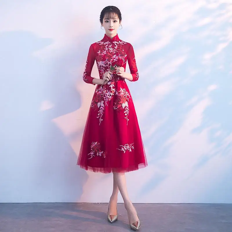 Сексуальное платье в китайском стиле; женские тонкие вечерние Длинные Cheongsam; свадебное платье; роскошное свадебное платье; Qipao; модная одежда; Vestido - Цвет: Style - 5
