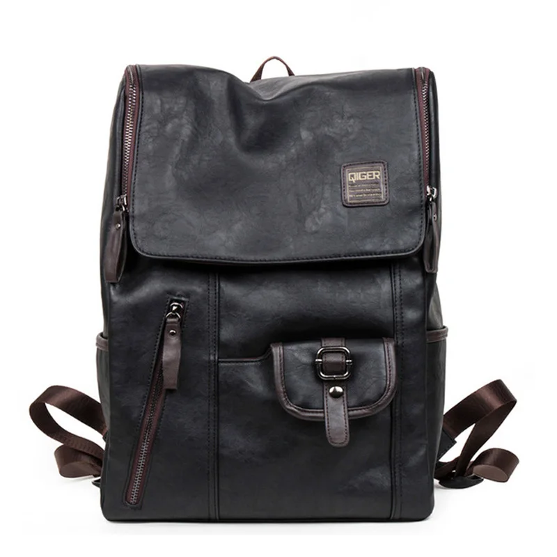 Men Oil Wax Leather Backpack Men's Casual Backpack & Travel Bags