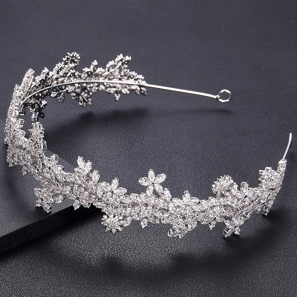 Женские свадебные головные уборы с кубиком из циркония,, свадебные аксессуары для волос головной убор, свадебные диадемы для волос