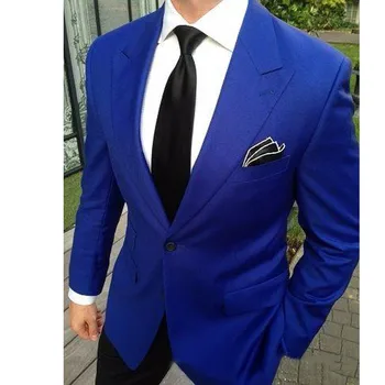 

Italian 2 Pieces Wedding Tuxedos Jacket+Pants Royal Blue Jacket Wedding Suits for Men Custom Made Groom Suits Groomsmen Suits