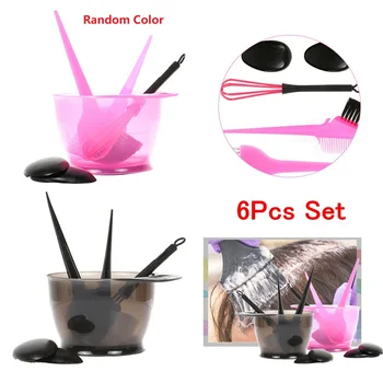 

6Pcs Hair Coloring Dyeing Kit Color Brush Comb Mixing Bowl Salon Tint Tool Set Hair Color Brushes Professional Hairdressing Tool