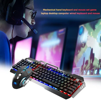

Mechanical Feel Wired Gaming Keyboard Mouse Combo Set for Desktop Laptop PC