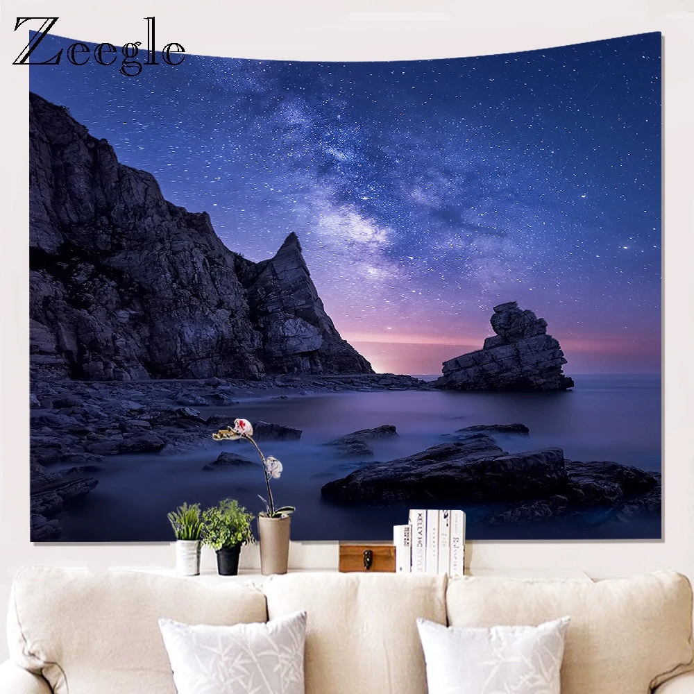 Zeegle 3D Starry  Wall Tapestry Modern Bedside Decor Tapestry On the Wall Waterproof and Decorations Wall Hanging for Home
