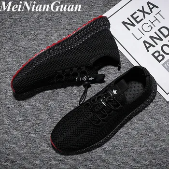 

Summer Trainers Male Black Sneakers Man Light Weight Shoes Men Sport Fly Weaving Mens Runners Round Toe Mens Running Shoes I6