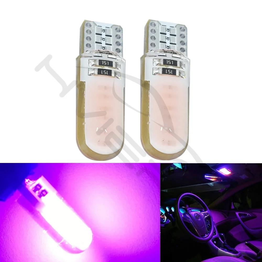 Hviero T10 W5W Red COB LED Silicagel Waterproof 194 501 Wedge Led Car Marker Light Reading Dome Lamp Auto Parking Bulbs for lada DC 12V