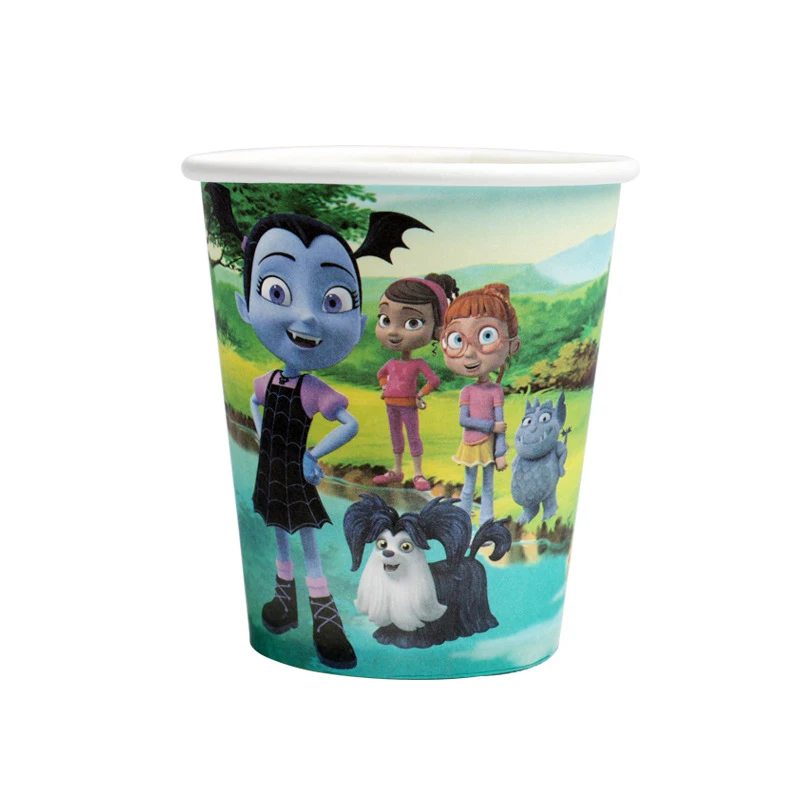 Вампирская девочка Vampirina одноразовая посуда для вечеринки Посуда Бумажная чашка тарелка детский душ Kdis день рождения Хэллоуин принадлежности