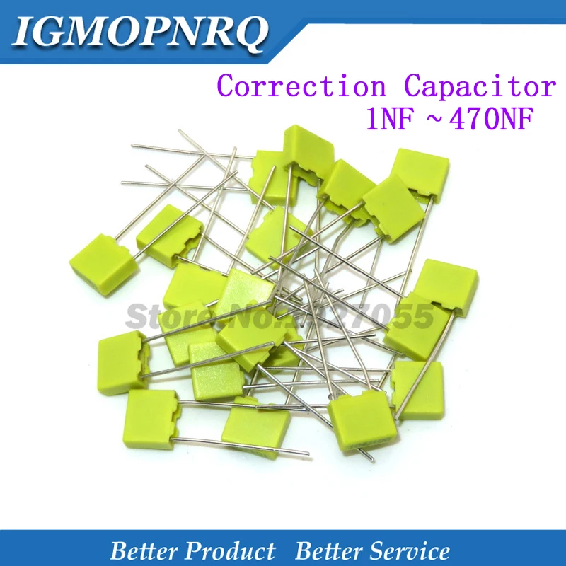 

100pcs Correction capacitor 1nF ~ 470nF 100V 100nf 220nf 10nf 47nf 22nf 1nf 0.47uf 0.1uf Polypropylene Safety Plastic Film