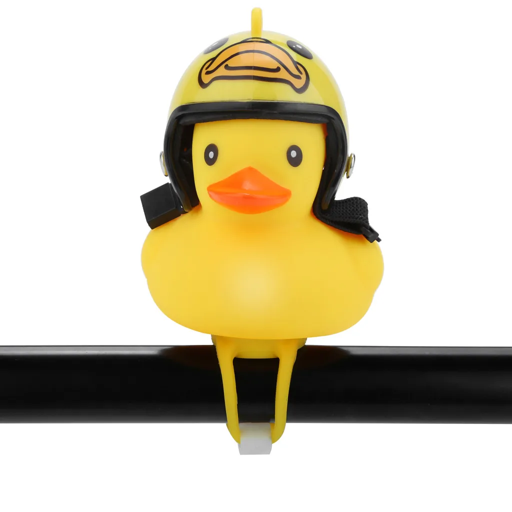 Excellent Bicycle Bell Duck Head Light Vibration Light Yellow Propeller Small Yellow Duck Helmet Bamboo Dragonfly Duck Shape New Hot #N 47