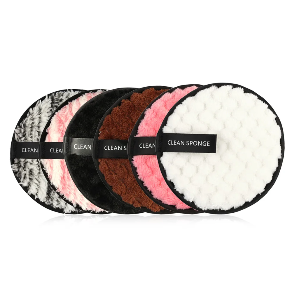 6 шт. компрессионный мягкий многоразовый удаляющий макияж двухсторонний уход за кожей круглая дорожная моющая портативная Чистящая пудра для лица пуховка