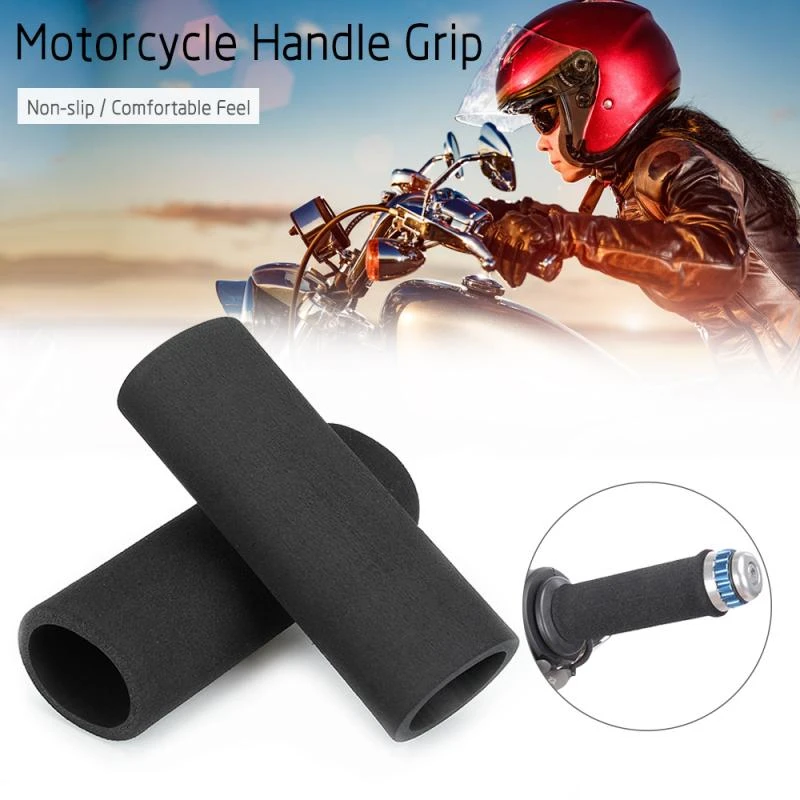 2 x Motorbike Motorcycle Slip-on Foam Anti Vibration Comfort Hand Grip CoveUSJF