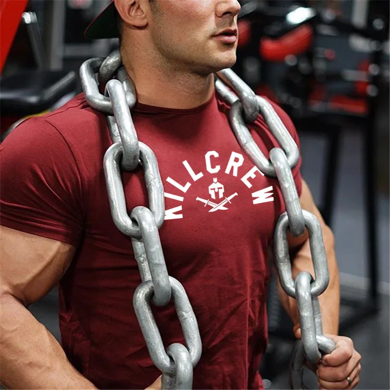 Мужская футболка с надписью Muscle fitness Brothers, повседневный спортивный пуловер с коротким рукавом и круглым вырезом, топы для бега, стиль