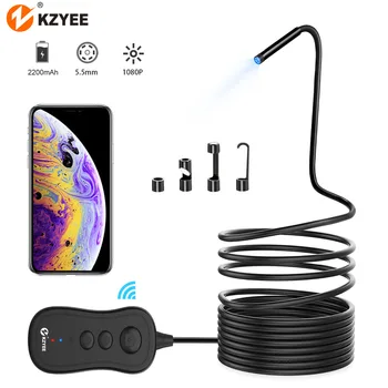 

KZYEE 5.5mm Lens Endoscope Underwater 10m Camera HD WIFI Inspection Borescope Waterproof Endoscope Snake Hard Cable Water Camera