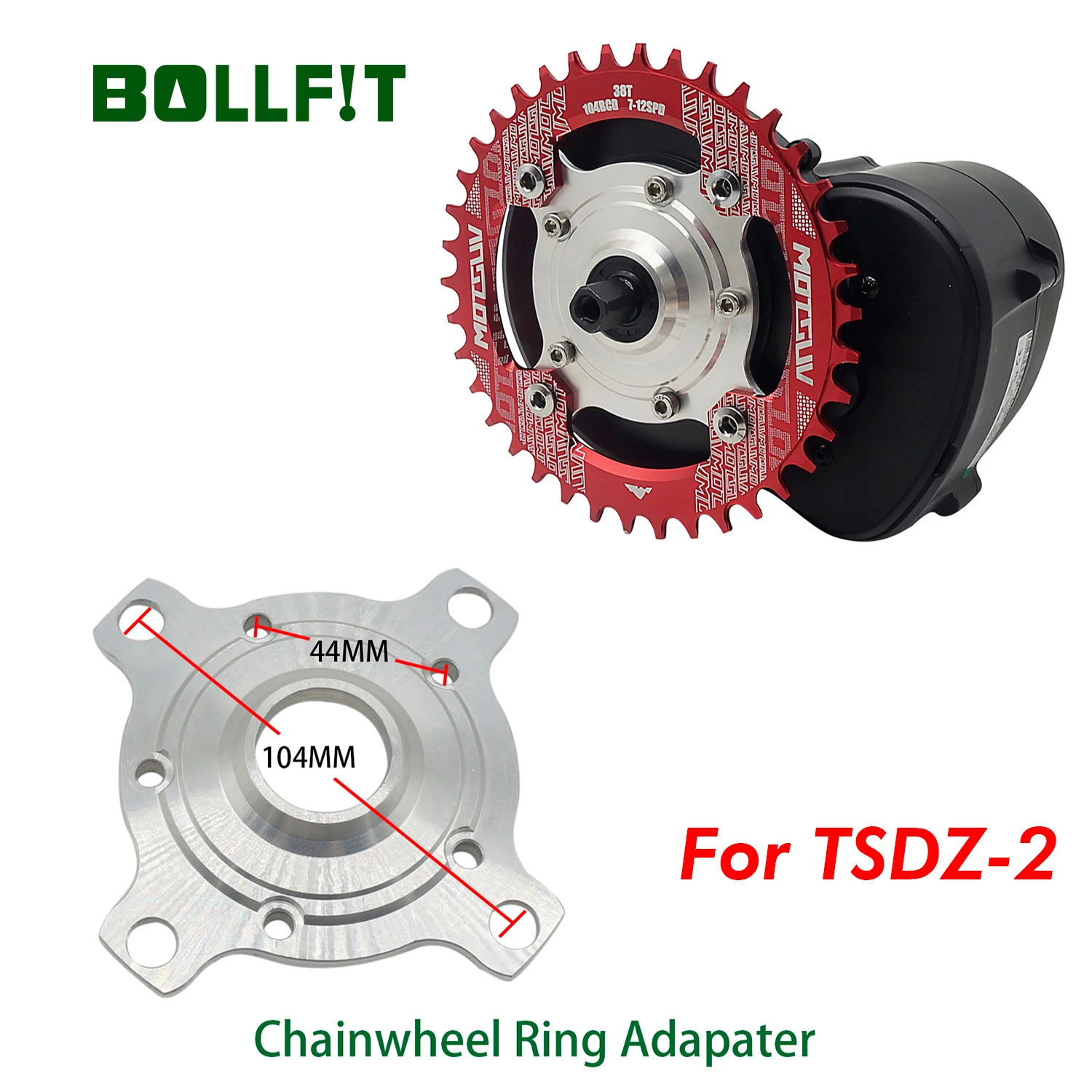 

Комплект для переоборудования велосипеда Bollfit TSDZ 2, комплект цепи 32T 34T 36T 38T, кольцо для цепи, адаптер-паук для среднего двигателя Tongsheng
