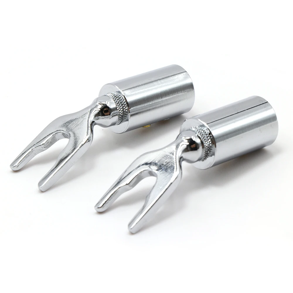 Бесплатная доставка 4 шт. Acrolink cf-201 родием Spade Plug углеродного Волокно Динамик 9 мм Кабельный разъем