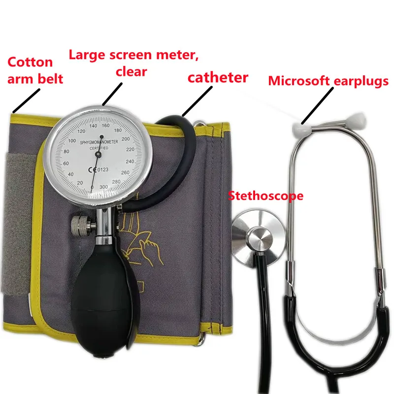 Household Traditional Blood Pressure Gauge Stethoscope Liquidless Blood Pressure Gauge Handheld Precise Measurement