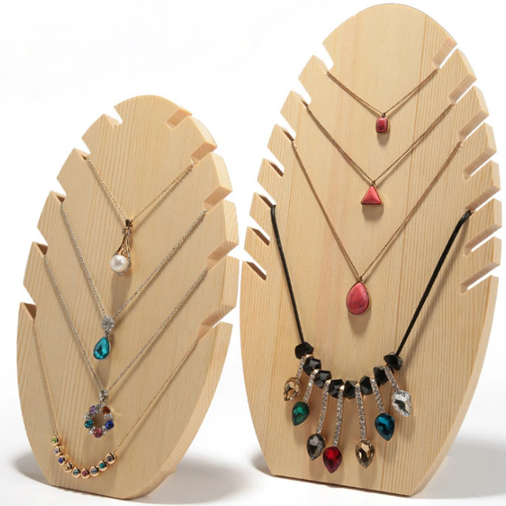 Novelty Wooden Jewelry Display Bust with Easel for 5 Pendant Necklaces