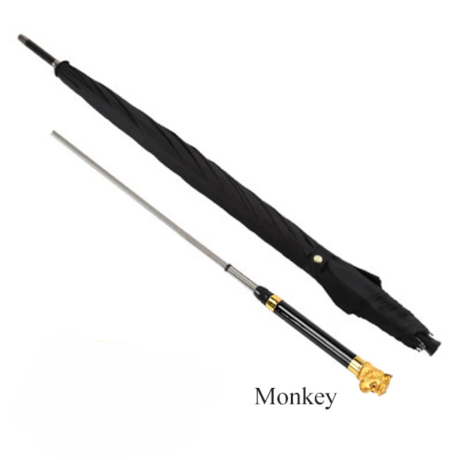 SAFEBET бренд 12 Китайский Зодиак длинная ручка мужской зонт высокое качество воин Меч стиль самообороны ветрозащитный зонтик - Цвет: Monkey 12