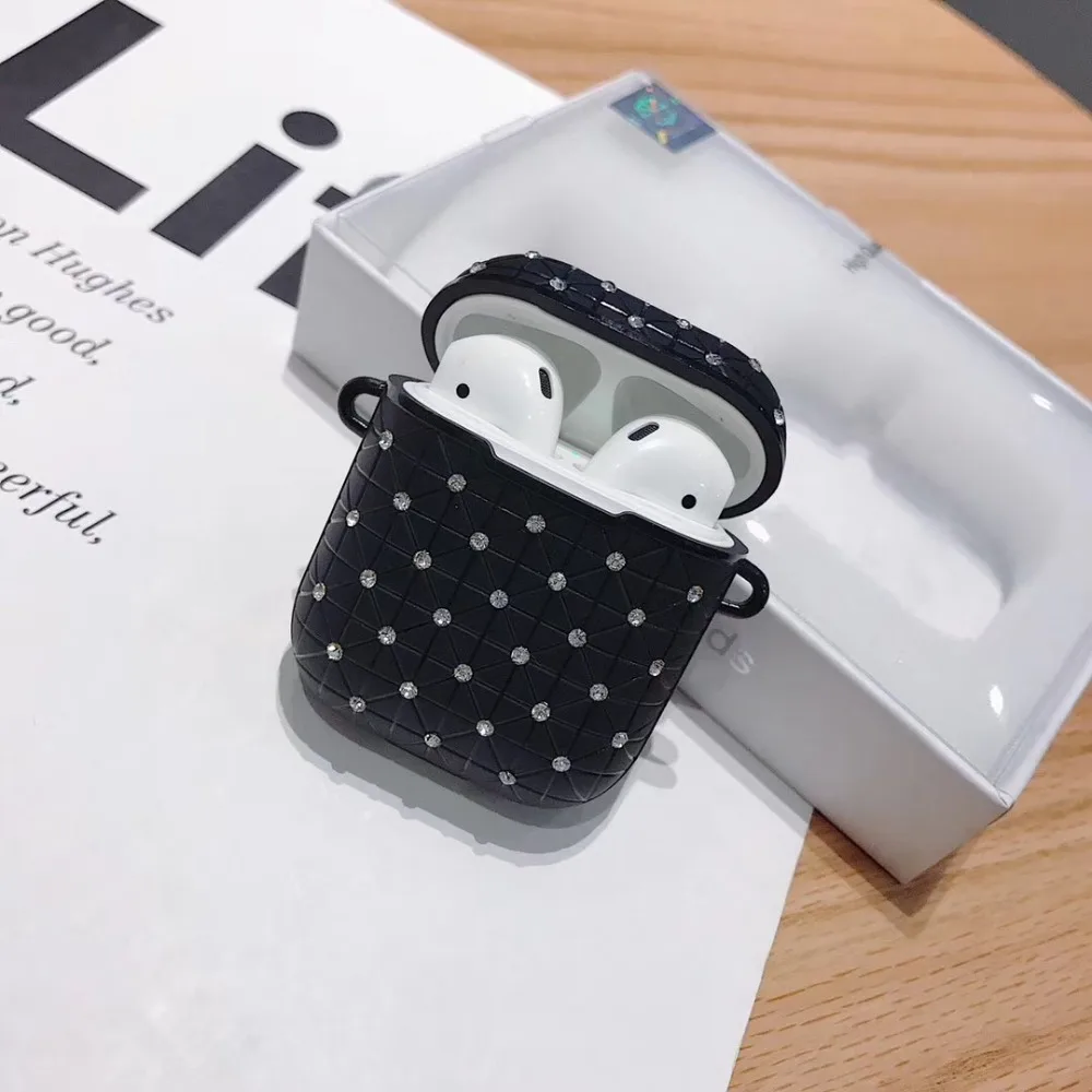 Блестящий силиконовый чехол airpods с цепочкой для Apple airpods, защитный чехол, аксессуары для кожи, чехол для беспроводных наушников