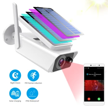 

Solar WiFi Camera Powered Security Wireless Battery Motion Detection Night Vision IP CCTV Outdoor Cam With Removable Solar Panel
