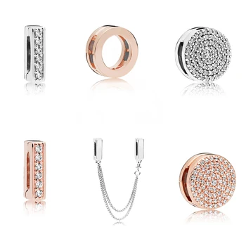 

925 Sterling Silver Reflexes Eternal Clip-on Beads, Fashion Jewellery For Bracelets Original Women's Jewelry Glamorous Gift