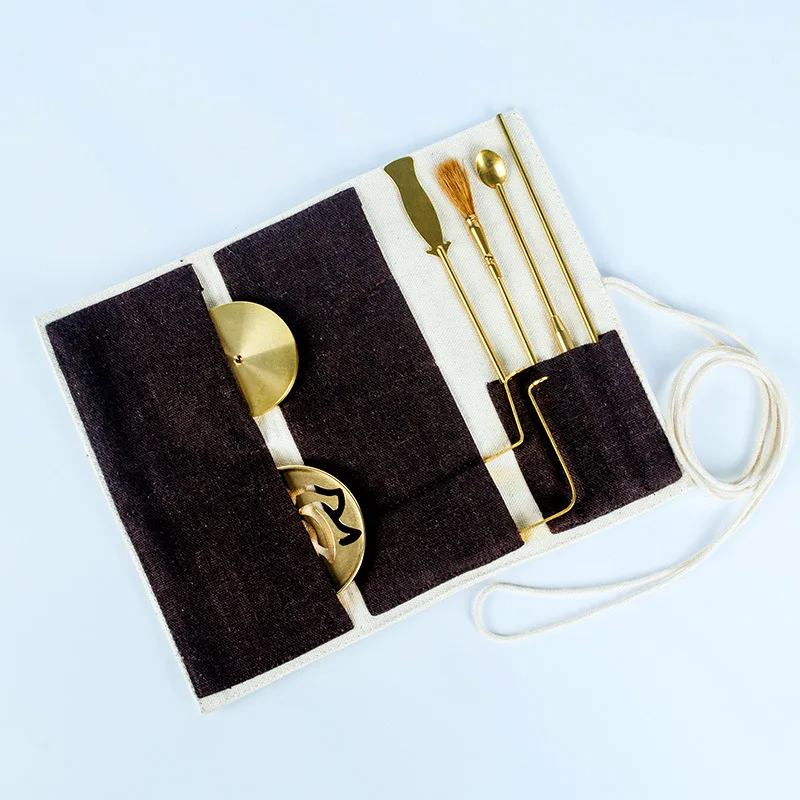 

Kodo Tool Storage Cloth Bag Beginner Set Seven Sets Linen Tool Bag Incense Utensils Bag Special Taoist Incense Utensils Supplies