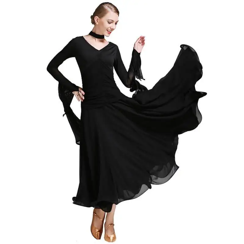 

Asymmetric Maxi Ballroom Dress with Ruching 226-666