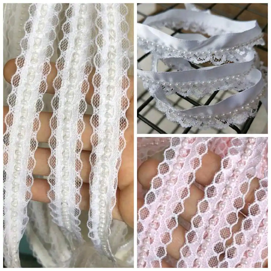 

3 Yards Pearl lace fabric DIY princess dress clothing accessories hair accessories Lolita clothing decoration accessories