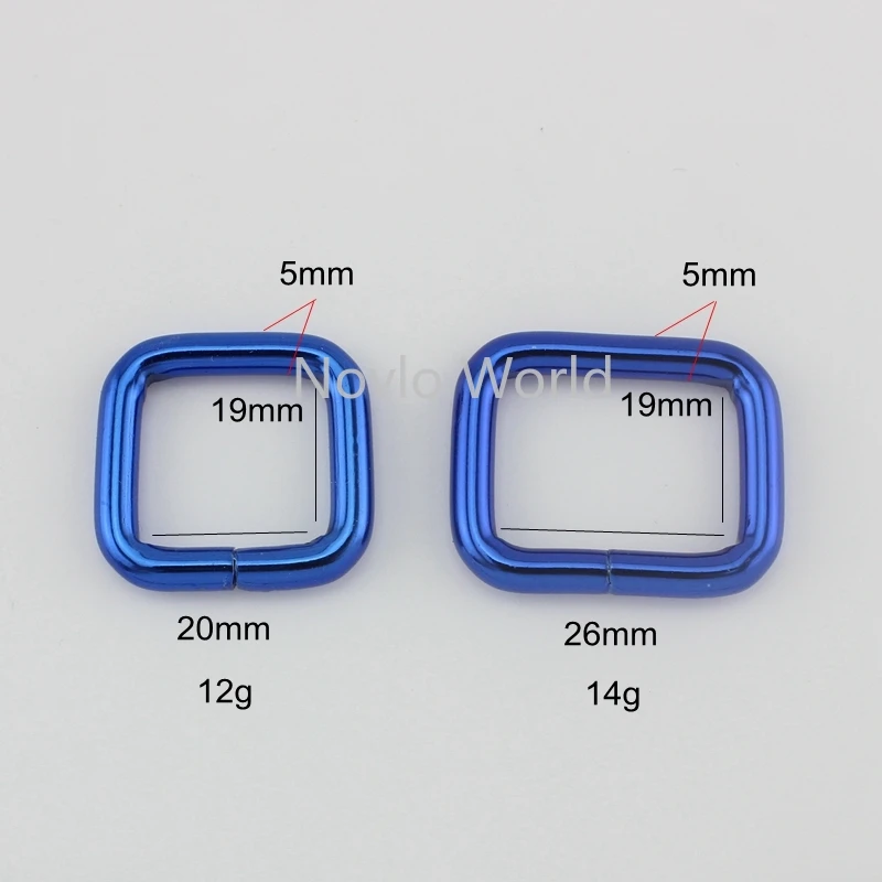 10 50 шт. 20X19mm 26X19mm синяя несварная прямоугольная пряжка 3/4 дюйма 1 дюйм квадратная