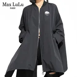 Max LuLu/2019 модная одежда в Корейском стиле, Женская Осенняя уличная одежда в стиле панк, женский плащ с принтом большого размера, пальто