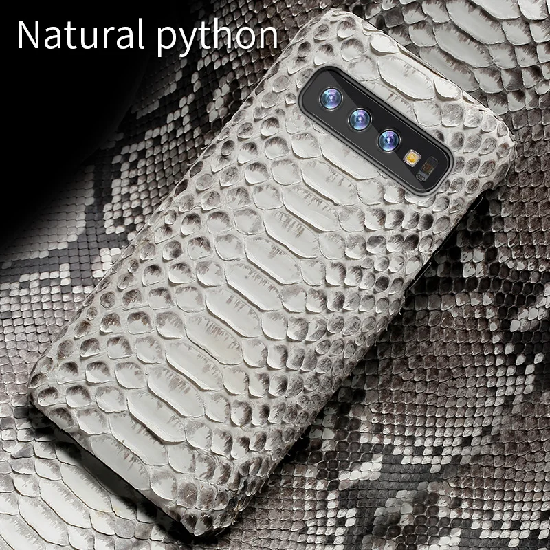 

Genuine Python Leather phone case For Samsung galaxy s10 S10 Plus S9 s7 s8 Plus Snakeskins cover for a50 A70 a8 a7 2018 Note 10