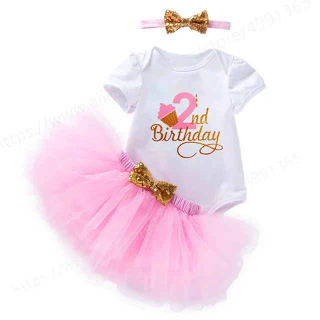 Baby Girl Clothes 2nd Birthday Dress Outfits 2 Years Girls Boutique Clothing Christening Dresses For Toddler Girls Birthday Dress