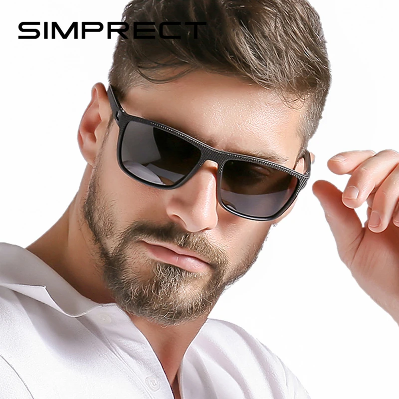 SIMPRECT TR90 поляризационные солнцезащитные очки мужские водительские UV400 квадратные солнечные очки Ретро Винтажные Солнцезащитные очки для мужчин антибликовые очки