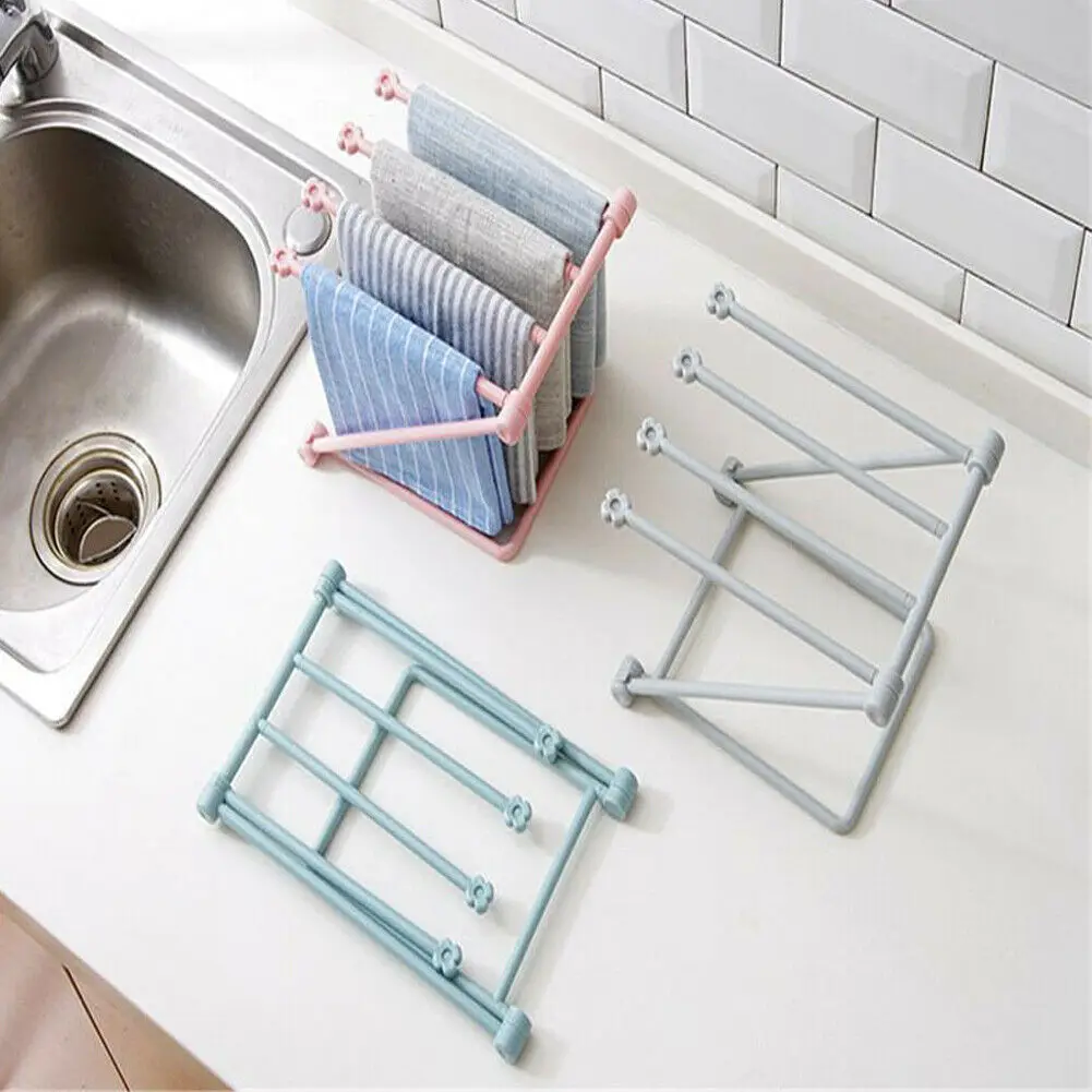 New Foldable Vertical Rag Mug Rack Holder Cup Storage Stand Kitchen Organizer