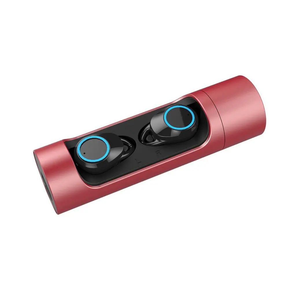 red Близнецы стерео наушники гарнитура наушники-вкладыши 3D Hifi стерео Беспроводная гарнитура стерео Спортивные Беспроводные наушники - Цвет: red