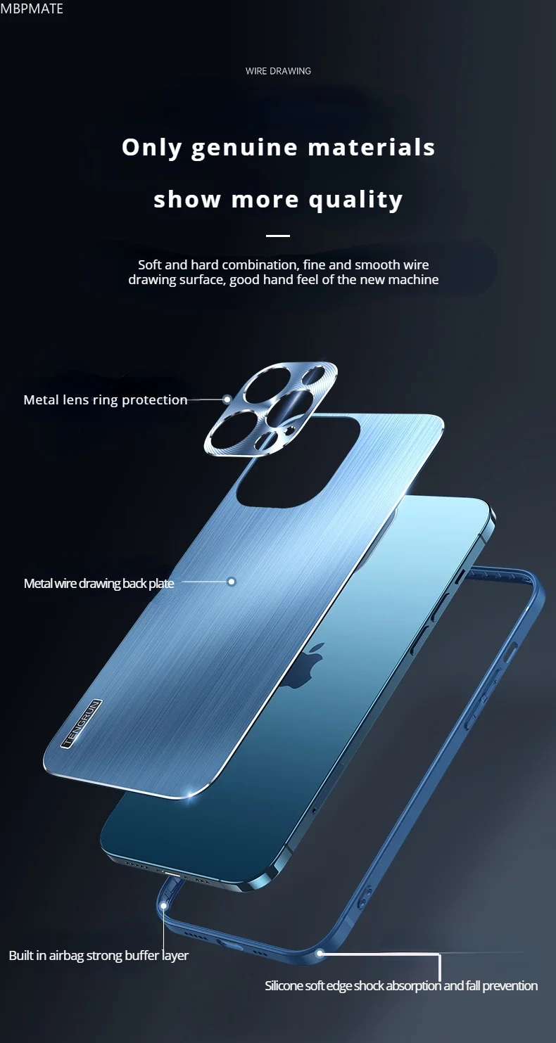Aluminium Luxury Ultra Thin Phone Case for iPhone 13 12 Mini 11 Pro Max Metal Back Cover Soft TPU Bumpers lens Protection Cover apple iphone 11 Pro Max case