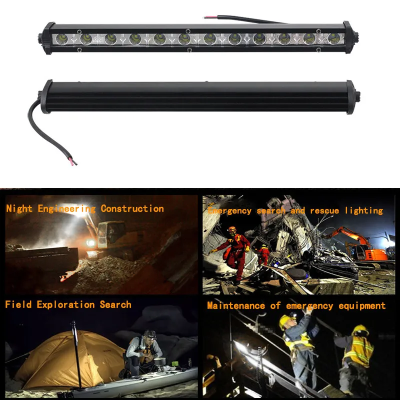 

12LED Light Strip 36W Ultra Bright Light Bar with Light Bar for Car Tractor Boat OffRoad Off Road Truck SUV ATV Driving