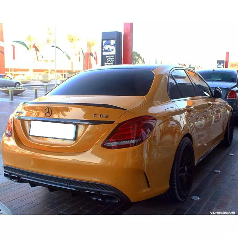 Спойлер C180 C200 C220 C250 C300 2015 2016 4 двери автомобиля C63 стиль черный спойлер из