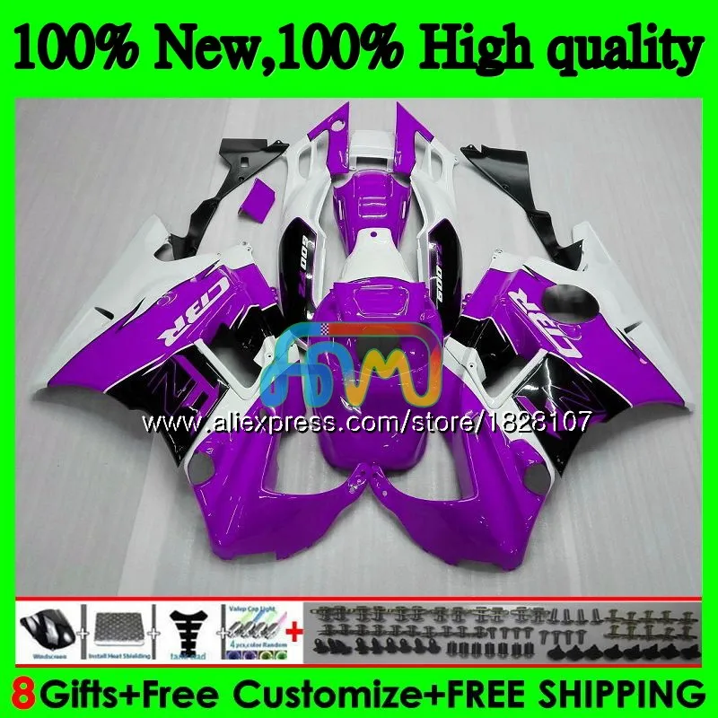 600CC обтекатель для HONDA CBR600F3 CBR 600 FS 600F3 600FS 3BS. 175 CBR600 F3 91 92 93 94 фиолетовый белый 1991 1992 1993 1994 комплект+ майка