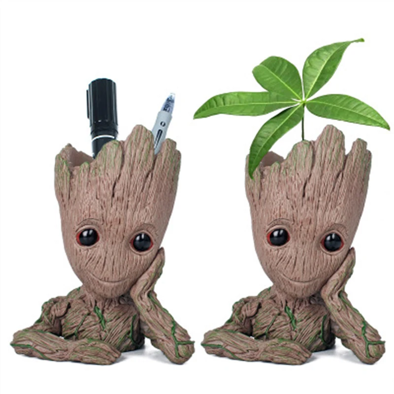 

Baby Flowerpot Guardians of The Galaxy Avengers tree man Hero Action Figures Model Toy Pen Pot Planter Flower Pot Gifts 14cm